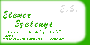 elemer szelenyi business card